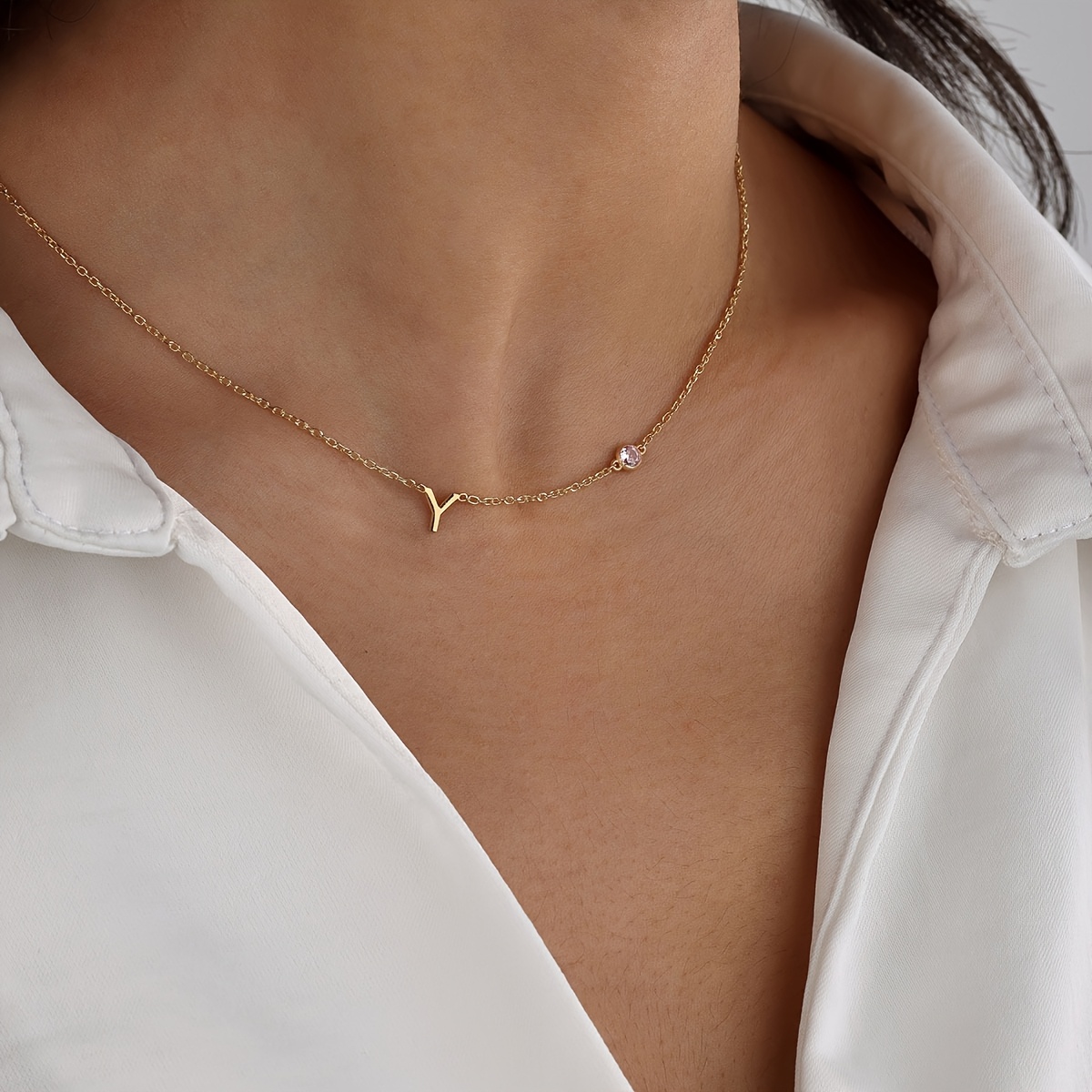 Personalized Women's Exquisite Birthstone Necklace, 18K Gold Plated
